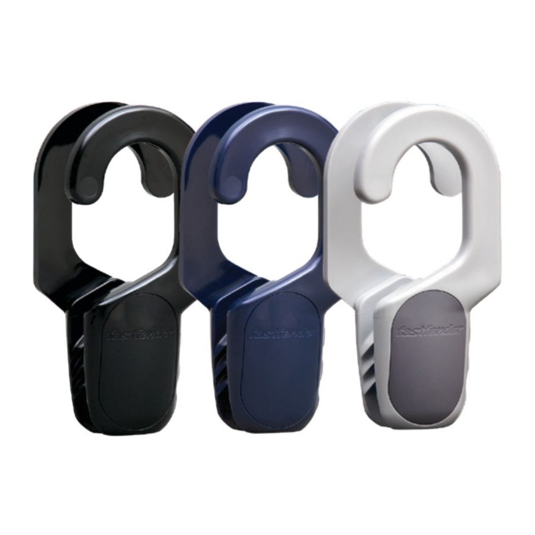 FENDER Hanger Clips, Fastfender suits 40mm OD Rail, Black-Blue-Light Grey, Pair