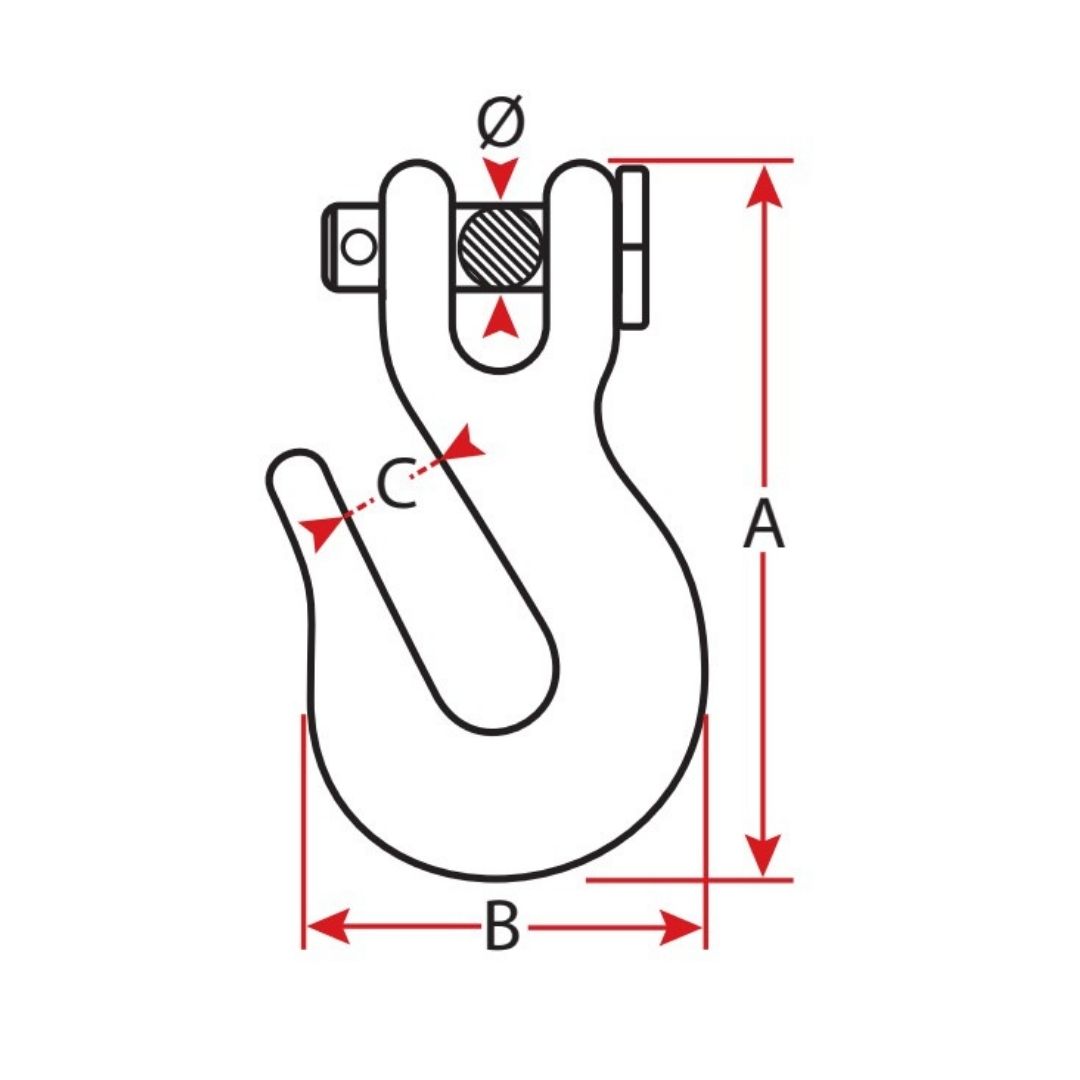 Clevis Grab Hooks, 316G Stainless Steel (b)